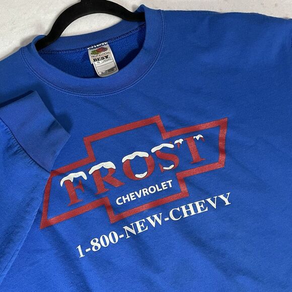 VTG Chevy Crew Neck Sweatshirt 90’s Size XL Blue - Picture 1 of 6